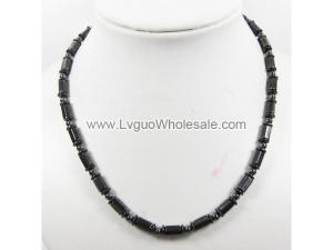 Mens Magnetic Hematite 5X8mm 6-face Beads Strands Necklace